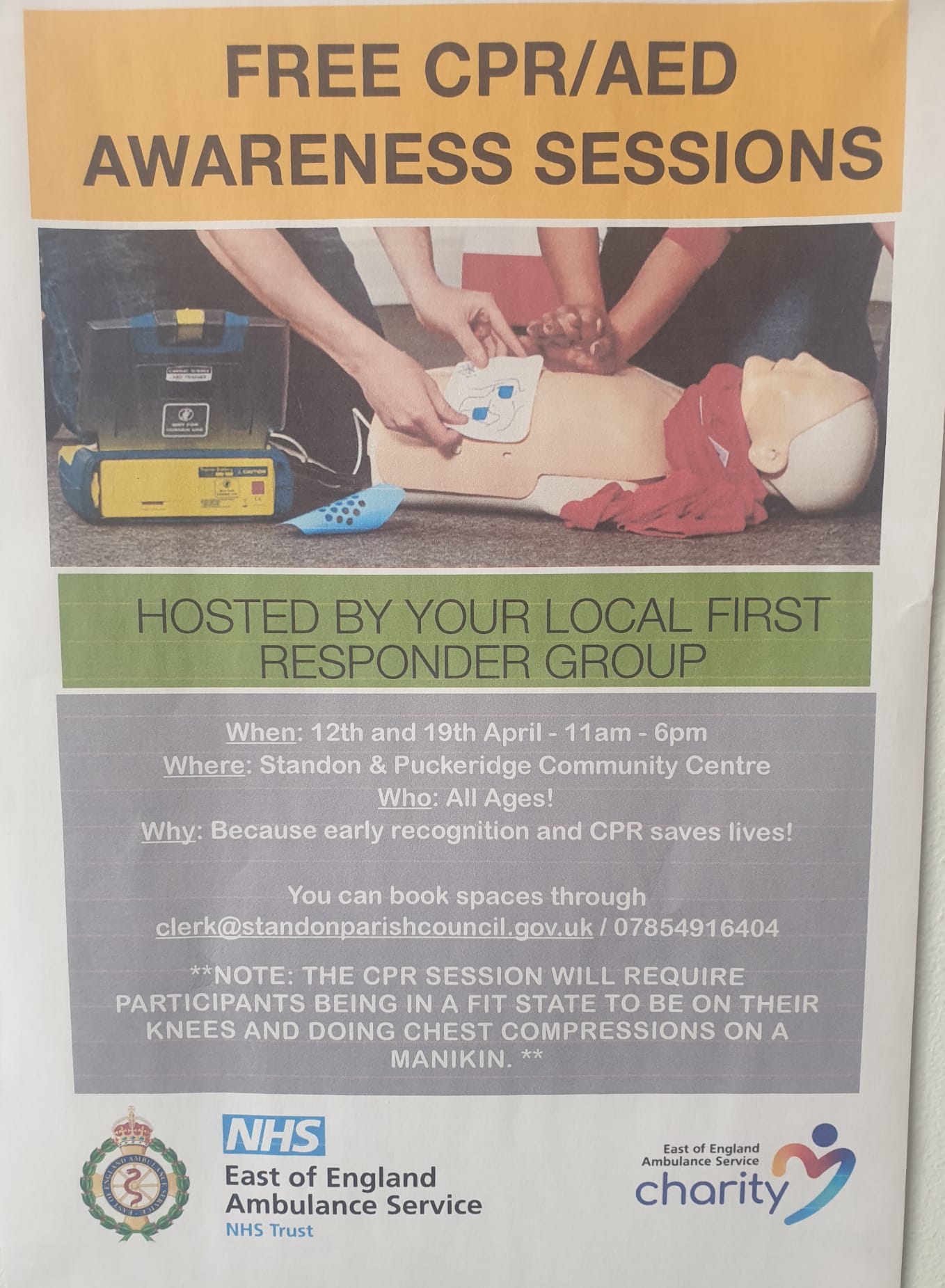 free CPR/AED awareness sessions